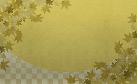 Background material to feel the sum Gold Ichimatsu pattern autumn leavesの写真素材