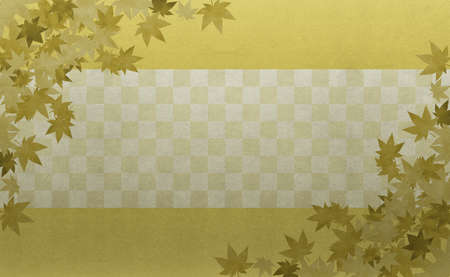 Background material to feel the sum Gold Ichimatsu pattern autumn leavesの写真素材