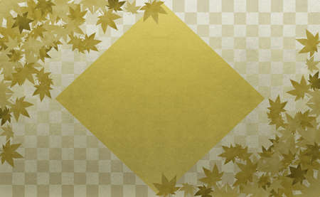 Background material to feel the sum Gold Ichimatsu pattern autumn leavesの写真素材