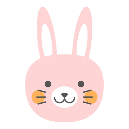 Rabbit Illustration Rabbit Zodiac Animal Face Iconのイラスト素材