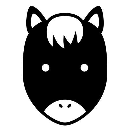 Silhouette Icon Uma Horse Meridian Animal Face Zodiac Icon Blackのイラスト素材