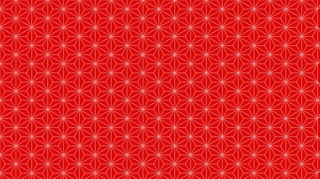 Background material that feels Japanese Hemp leaves Traditional pattern Redの写真素材