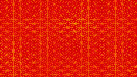 Background material that feels Japanese Hemp leaves Traditional pattern Redの写真素材