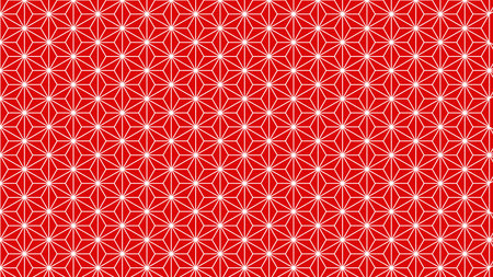 Background material that feels Japanese Hemp leaves Traditional pattern Redの写真素材