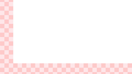Background material that feels Japanese Pink checkered frameの写真素材
