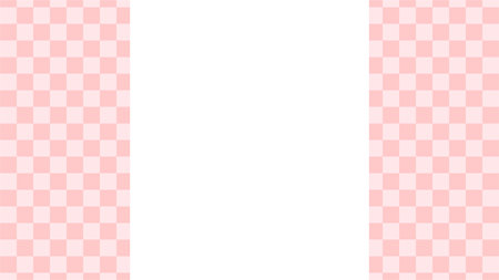 Background material that feels Japanese Pink checkered frameの写真素材