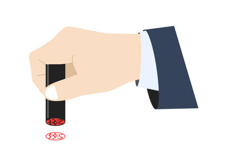 They stamp a seal
Already. seal. stamp. settlement. illustration.のイラスト素材