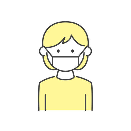 Masking WomanIllation of a woman wearing a mask.のイラスト素材