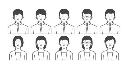 Businessman Male Female SetIllation set of businessmen men and women.のイラスト素材