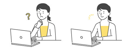 A woman who operates a computerのイラスト素材