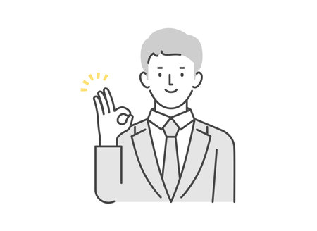 Businessman man posing OKのイラスト素材
