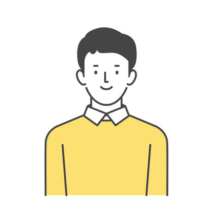 Men in casual clothes upper bodyのイラスト素材