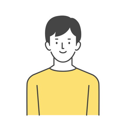 Men in casual clothes upper bodyのイラスト素材