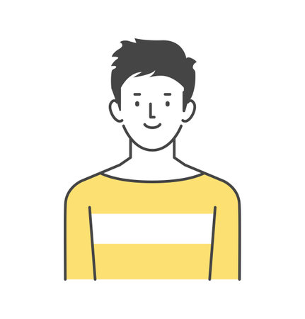 Men in casual clothes upper bodyのイラスト素材