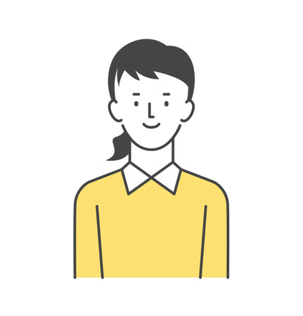 Casually dressed woman upper bodyのイラスト素材