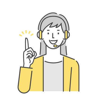 Female operator dealing with customers at a call centerのイラスト素材