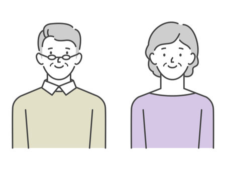 Senior Generation Male Femaleのイラスト素材