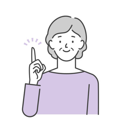 Senior woman sparks ideasのイラスト素材