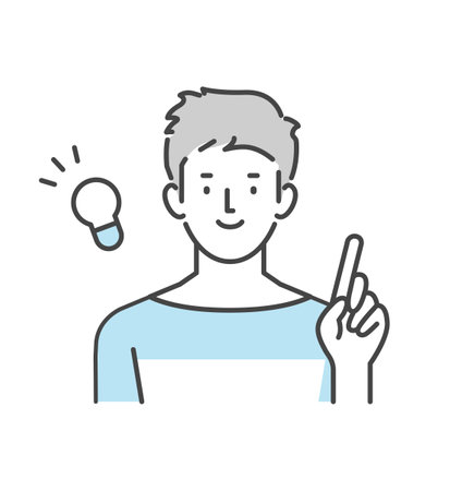 Man sparks ideas Men who come up with ideasのイラスト素材