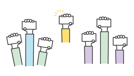 Hand holding the card Hand lifting the card upwardsのイラスト素材