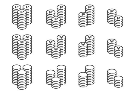Money Coins Points Layout Setのイラスト素材