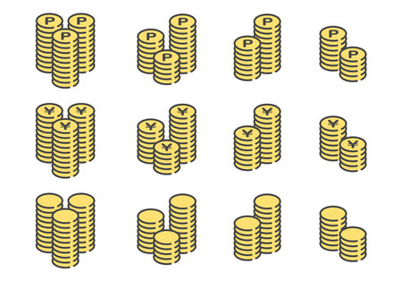 Money Coins Points Layout Setのイラスト素材