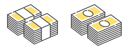 Money bill wad illustration setのイラスト素材