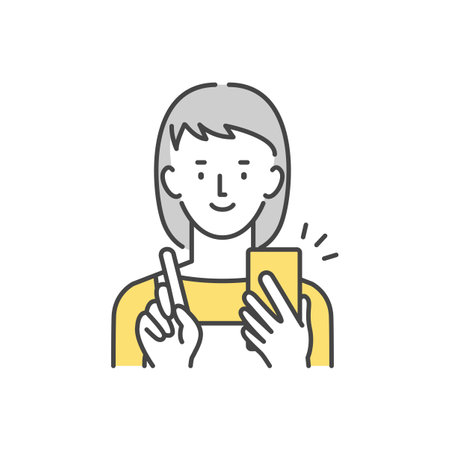 Housewives operating smartphonesのイラスト素材