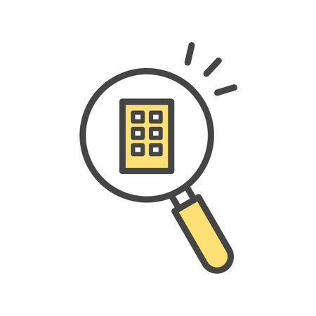 Find apartments, apartments, and properties Magnifying glass icon Rent Buying and Sellingのイラスト素材