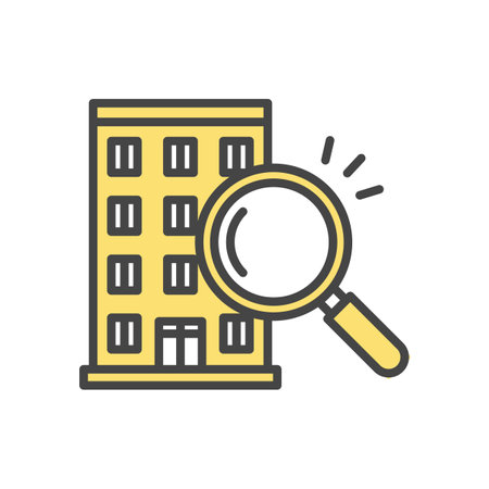 Apartment search icon Search for new, used, rent, and sale propertiesのイラスト素材