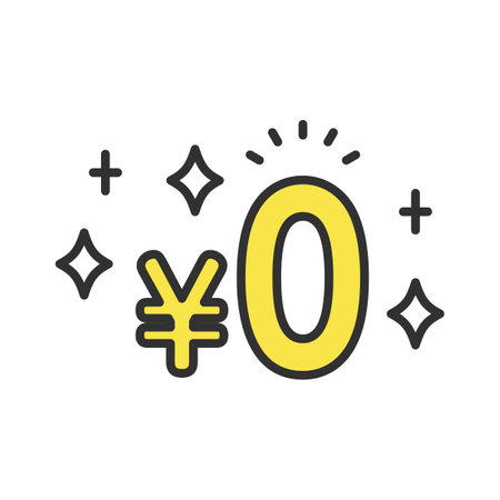 0 yen free Â¥0 Â¥ Mark illustration iconのイラスト素材