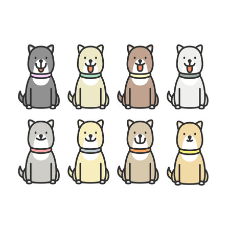 Simple dog illustration setのイラスト素材