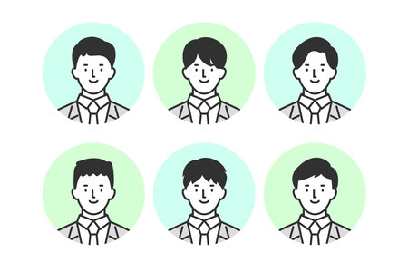 Male businessman avatar icon illustration setのイラスト素材