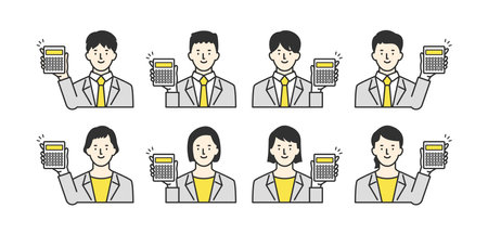 Business person man and woman who inform the price setのイラスト素材