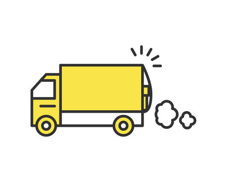 Illustration of a truck loaded with luggageのイラスト素材