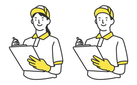 Bring a binder to estimate moving costs Professional Staff Male Femaleのイラスト素材