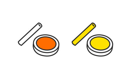 Illustration set of stamp and vermilion meatのイラスト素材