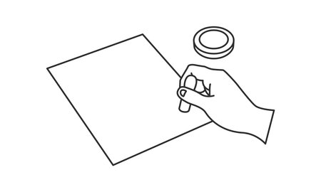 Image of stamping a sealのイラスト素材