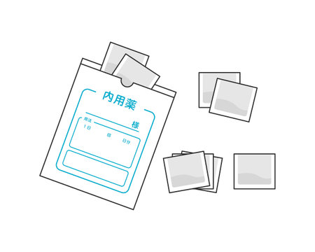 Illustration set with powderのイラスト素材