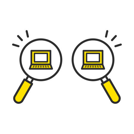 Magnifying glass icon to search for computers Internet search Search for filesのイラスト素材