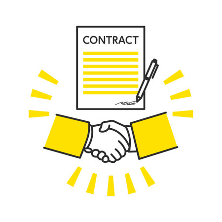 Image icon representing a contract to shake handsのイラスト素材