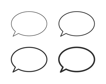 Illustration set of simple round speech bubblesのイラスト素材