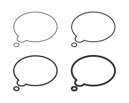 Illustration of a round speech bubble image setのイラスト素材
