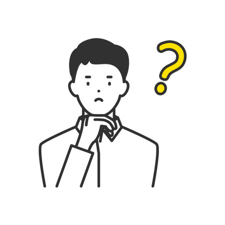 Illustration of a schoolboy wonderingのイラスト素材