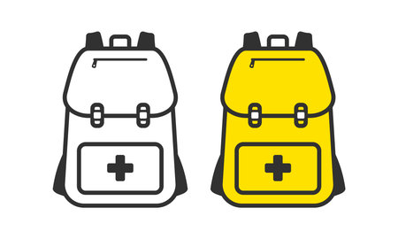 Disaster Prevention Goods, Backpacks, Emergency Bagsのイラスト素材