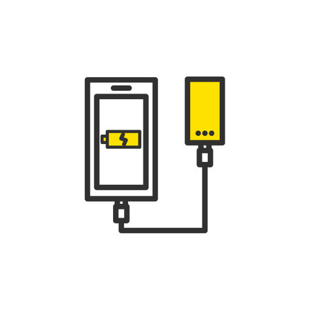 Chargers and smartphonesのイラスト素材