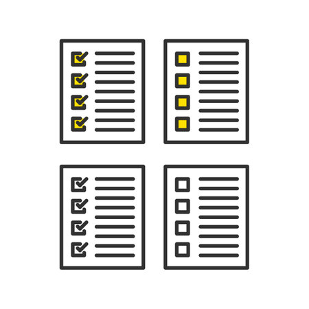 Document and note items Checked Unchecked Setのイラスト素材