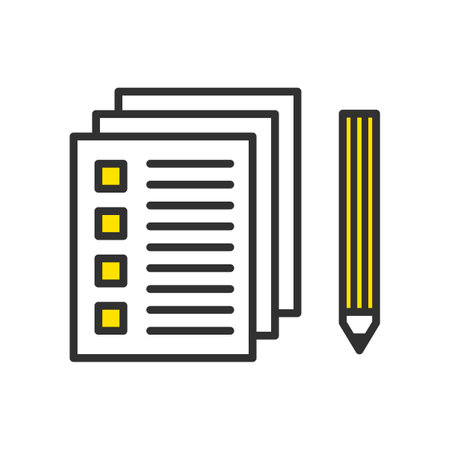 Questionnaire and pencilのイラスト素材