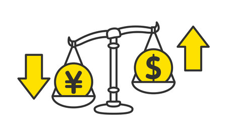 Yen Strength, Dollar Weakness, Foreign Exchange, Financial Market Illustration Imageのイラスト素材