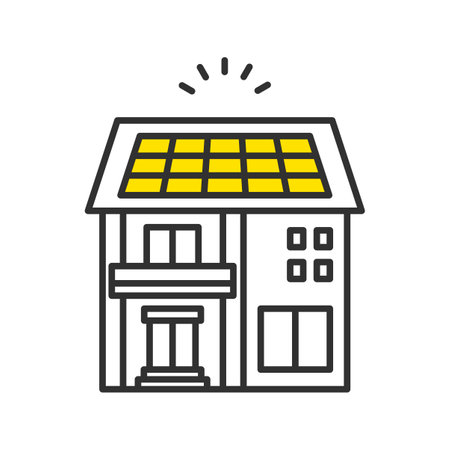 Solar-powered houseのイラスト素材